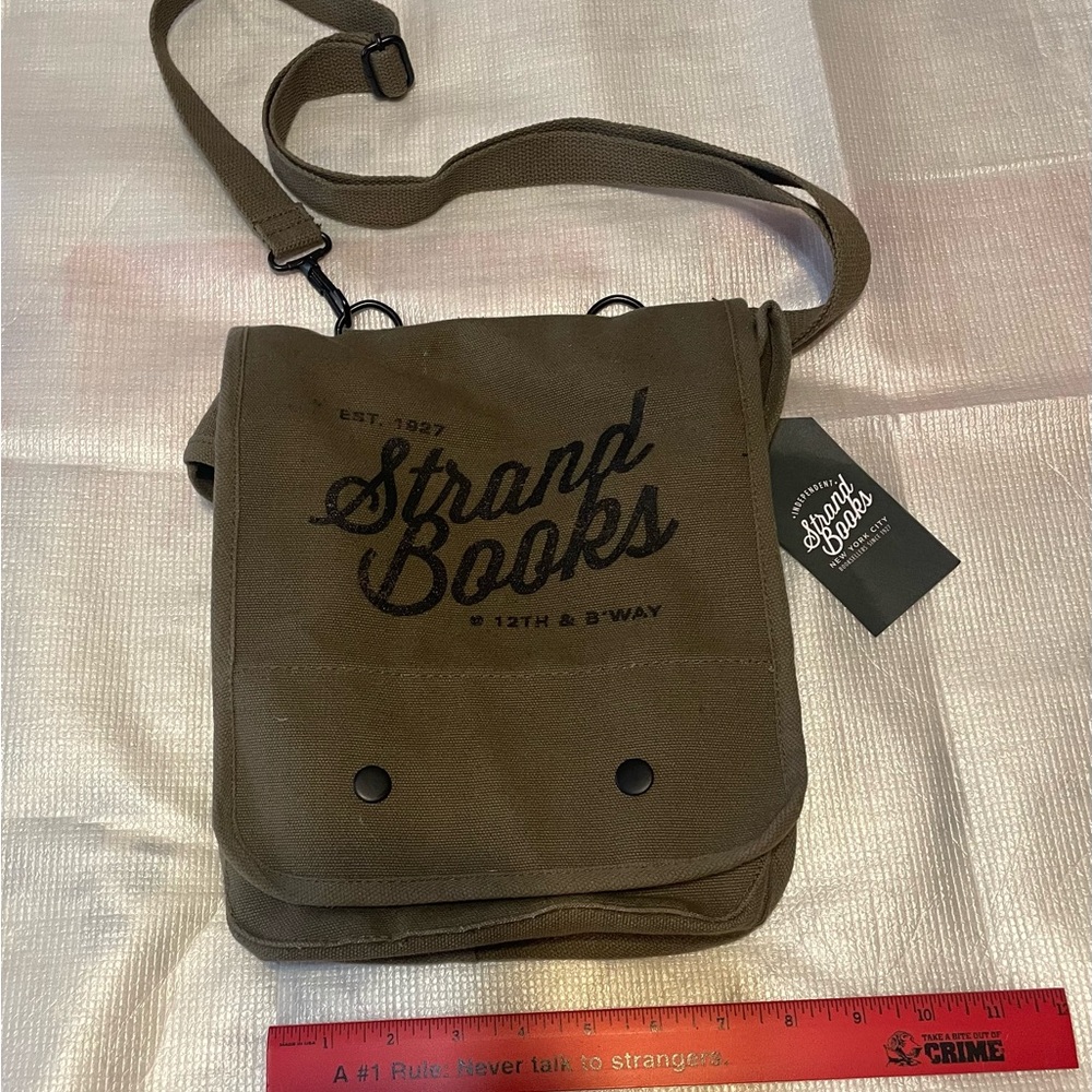 Strand Books Army Green  Messenger Bag